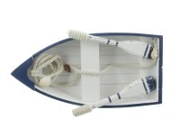 Cepewa Dekoration Ruderboot Marine Stil zum hinstellen Deko Blau Wei&szlig; 33,2 cm x 8 cm x 20 cm