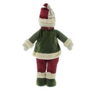 Iko Import Schneemann sitzend Weihnachtsdekoration Winterdekoration Rot 26 cm x 48 cm x 13 cm