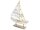 Holzdeko Segelschiff Maritim gross weiss/grau